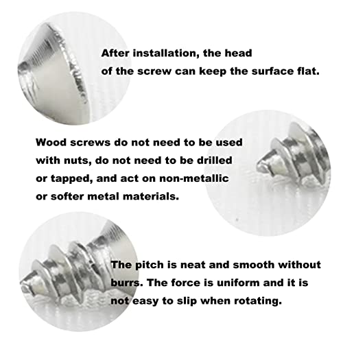 300PCS #4 x 1/4" Wood Screws,18-8 (304) Stainless Steel Screws Flat Head Sheet Metal Screws Phillips Self Tapping Screws (1/4" to 1" Available) - size: 300PCS #4 x 1/4"