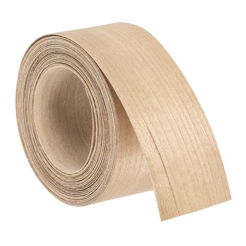 uxcell 1-1/2 Inch x 15ft Wood Veneer Edge Banding, Pre-Glued Flexible Cherry Wood Edging Strips, Iron on with Hot Melt Adhesive Wood Tape for Cabinet Repair and Furniture Restoration - size: 1-1/2 Inch x 15ft