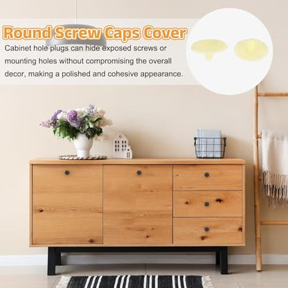 uxcell 300Pcs 3x13mm Plastic Hole Plugs, Round Screw Cap Cover, Panel Drill Hole Plugs for Furniture Cabinet Cupboard Shelves Fencing Post Pipe Insert End Caps, Beige - color: Beige, size: 3x13mm