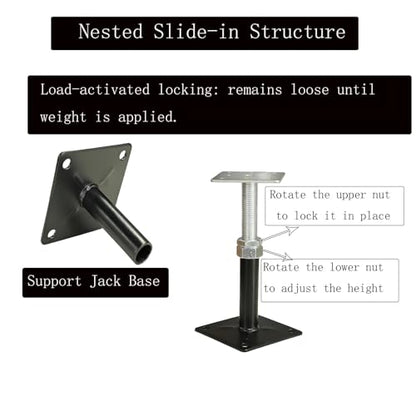 8 Pack Adjustable Deck Support, 5"-8" Floor Jack Posts for Deck Leveling