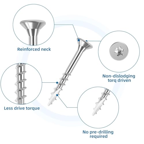 WELLOCKS #10 x 2-1/2 in 304 Stainless Deck Screws, 100 PCS - size: #10×2-1/2"