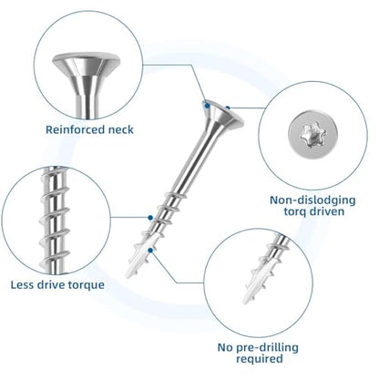 WELLOCKS #10 x 2-1/2 in 304 Stainless Deck Screws, 100 PCS - size: #10×2-1/2"