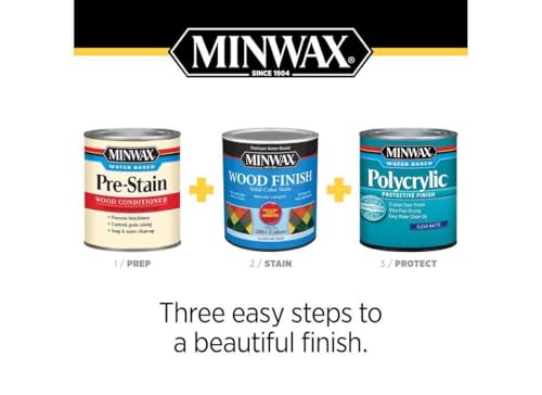 Minwax Wood Finish Water-Based Solid Color Stain, White Tint Base, 1 Quart
