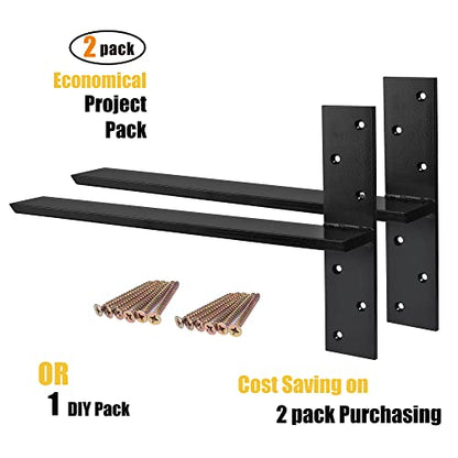 （2-Pack） Free Hanging T Shelf Bracket, Solid Heavy Duty Steel Knee Wall Hidden Granite Countertop Support Floating Bracket Hardware, Universal ,24 Inch , DIY Projects , Screws Included - size: 24