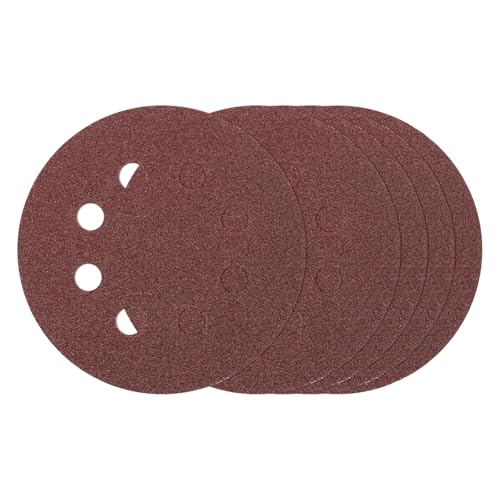 5Pcs Sanding Disc 5Inch 60Grit 8 Hole Sandpapers Red - color: Red, size: 5 Inch(60 Grit)