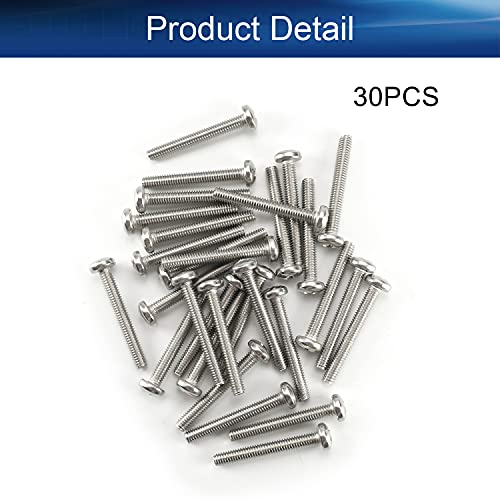 30Pcs M4-0.7 x 30mm Pan Head Phillips Machine Screws - size: M4 x 30mm