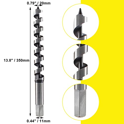 Muretnze 3/4 Inch x 14 Inch Long Auger Drill Bit for Wood - size: 3/4 Inch Diameter x 14 Inch Length