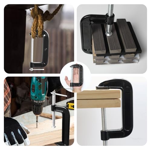 Storystore 4 Inch C Clamps Set, 8 Pack Heavy Duty Steel C Clamp for Brake Caliper, Small Iron C-Clamps for Woodworking, Welding and Building (4 Inch - 8 Pack) - size: 4 Inch - 8 Pack