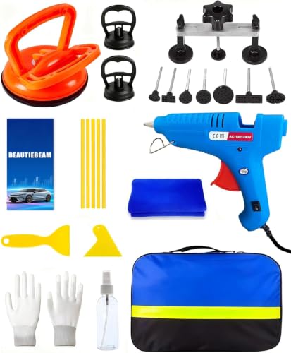25pcs Dent Puller Kit,Paintless Dent Repair Kit for Dent Removal - color: 25pcs