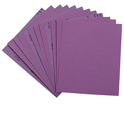 Sandpaper 120 Grit, Wet Dry Sanding Sheets 9 x 11 Inch, Advanced White Fused Alumina Abrasive Sander Paper for Wood Furniture Finishing, Metal Sanding, Automotive Polishing,12-Sheets - style: 120 Grit