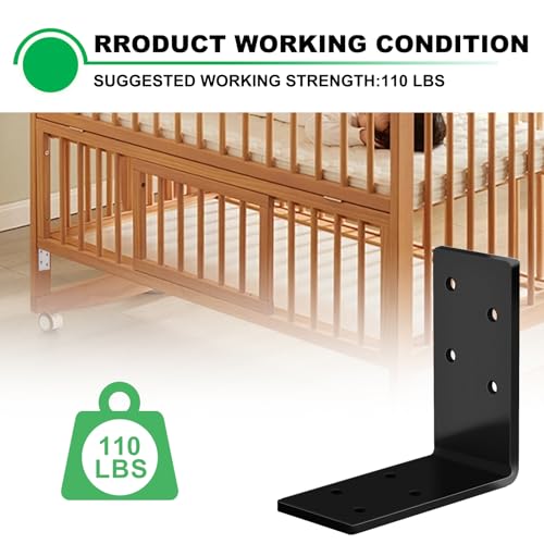 8 Pack L Brackets 3x3 for Wood Heavy Duty Corner Angle Brace Black - size: 3''x1.5''