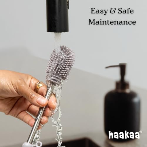 Haakaa Food-Grade Silicone Double-Ended Cleaning Brush (Brush-Mist Blue) - color: Brush-mist Blue