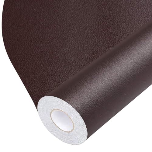 BSZHTECH Self Adhesive Leather Repair Patch Tape for Couch Sofa Dark Brown - color: Dark Brown, size: 35.4X157IN