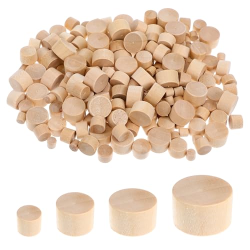 cobee 200 Pcs 4 Sizes Wood Plugs,(1/2, 3/8, 5/16, 3/16 Inch)