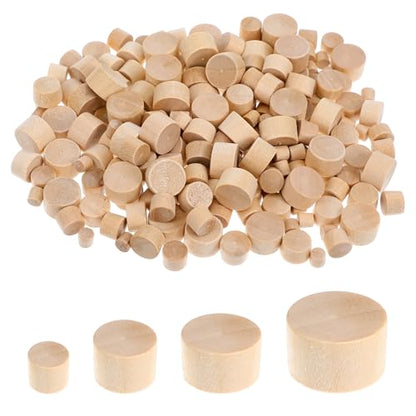 cobee 200 Pcs 4 Sizes Wood Plugs,(1/2, 3/8, 5/16, 3/16 Inch)