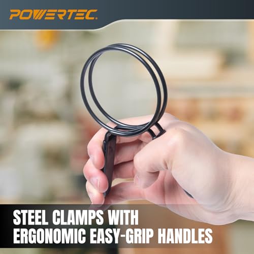 POWERTEC 3 Inch Double Loop Hose Clamps for Dust Collection Hose and Dryer Vent Hose, Quick Release Spring Clamps for Dust Collector and Dust Collection Fittings, 2 pack (70409) - size: 3 Inch, style: Double loop clamps (2 PK)