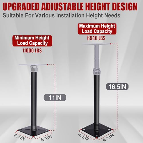 House Floor Jacks for Leveling, 11"-16.5" Height Adjustable, 4 PCS - size: 4P 11-16.5 inch