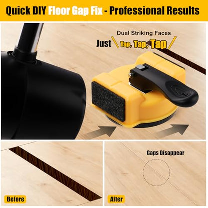 Heavy Duty Floor Gap Repair Tool：Double Tapping,2.8" Suction Cup,with 5Pcs Sticky Pads & 1 Removal Tools, Suitable Repair for Textured Wood,Lvp Vinyl&Laminate Flooring M-Size - size: M