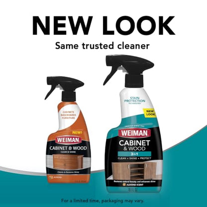 Weiman Cabinet and Wood Cleaner, Shine, Clean and Protect Spray - For Wood Cabinets, Furniture, Tables, Baseboards, Trim and more, 16 oz, 2 PACK with MicroFiber Towel - size: 16 Ounce (Pack of 2)