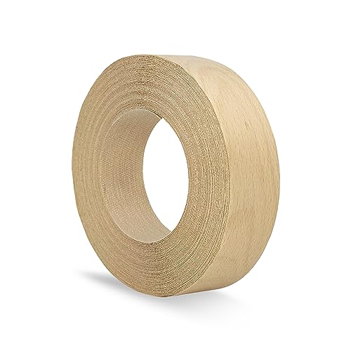 Birch Edge Banding 1-1/2 inch x 25 feet Wood Veneer Pre Glued Adhesive Edging Trim Band Tape Iron On Flexible Strip Roll Laminate Cabinate Countertop Furniture Shelf MDF Board Paintable Edgebanding - size: 1-1/2 in x 25 ft
