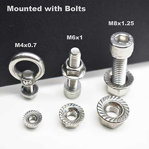 50 Pcs M8 Stainless Flange Nuts Thread Metric Washer Nuts Fastener - size: M8_1.25mm