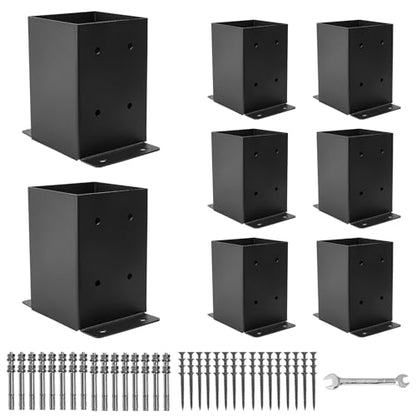4x4 Post Base 8pcs,Post Brackets (Inner Size 3.6"x3.6") Post Anchor - size: 4X4 8PCS