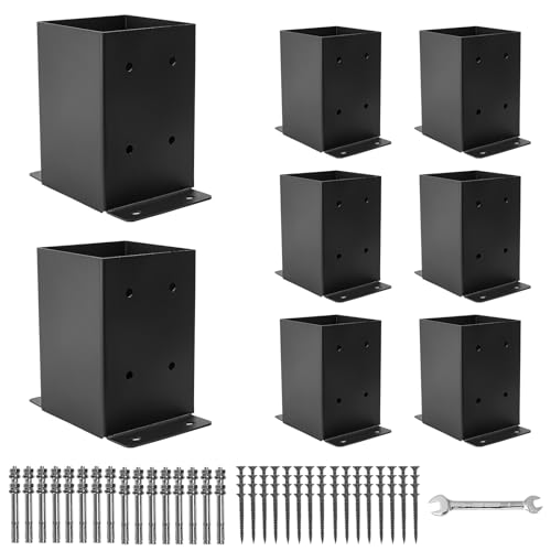 4x4 Post Base 8pcs,Post Brackets (Inner Size 3.6"x3.6") Post Anchor - size: 4X4 8PCS