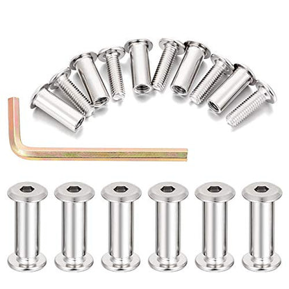 40 Sets Silver Furniture Connector Bolts M6x20mm Binding Screws for Wood - color: M6x20mm-D