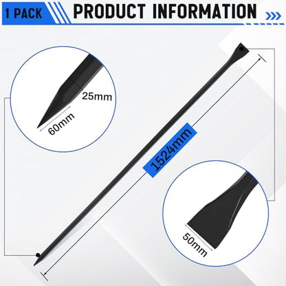 60" (5ft) Chisel Digging Bar 13Lb (6.2kg) Pencil Point Wrecking Pry Road Bar Post Hole Diggers for Digging Prying of Dirt and Large Rocks - color: Black, size: 60 Inch, style: Pencil Point