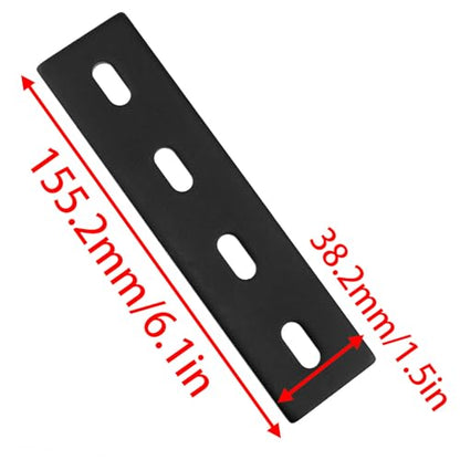 2PCS Black Heavy-Duty Flat Repair Plate 6x1.5 Inch Adjustable
