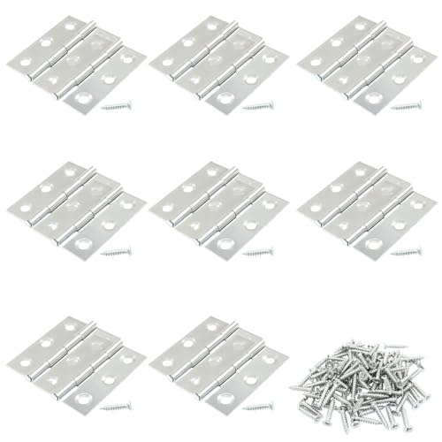 16PCS 2 Inch Stainless Steel Door Folding Butt Hinges, Silver - style: 16Pcs 2" Silver