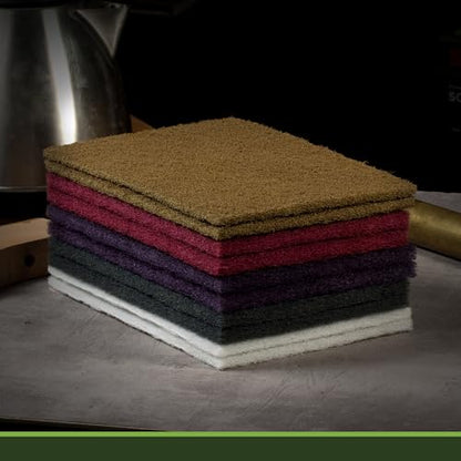 Scuff Pad 6” x 9” Scuff Pads,2 Each of Maroon&Grey&Gold&Purple&White,Scuff Pads for Paint Prep, Total 10PCS,Aluminum Oxide Abrasive Pads for Scuffing,Surface Adhesion Preparation,Cleaning - color: 150-1200grit-Gold/Maroon/Purple/Gray/White