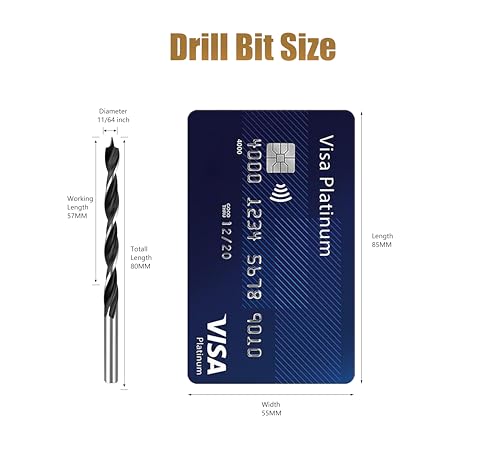 11/64 Brad Point Drill Bit Set for Wood - size: 11/64in (10pcs)