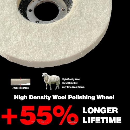 4.5" x 7/8" Circle Wool Polishing Disc for Angle Grinder, 5 Pack - style: 5pack-Circle Felt Disc