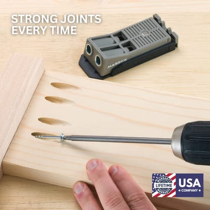 Massca Twin Pocket Hole Jig Kit, Woodworking Tools and Accessories Set
