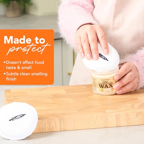 Clark’S Cutting Board Oil and Wax Kit – Includes Food Grade Mineral Oil (12oz), Finishing Wax (6oz), Applicator, & Buffing Pad to Clean and Protect Wood, Enriched with Natural Lemon & Orange Extract - style: Orange & Lemon Extracts