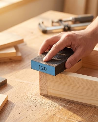 12Pcs Sanding Block Sponge Set, Reusable Sandpaper for Wood & Drywall - color: Deep Blue