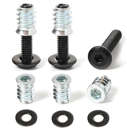 30 Sets 1/4-20 Threaded Inserts and Bolts Kit for Woodworking Wood Inserts and Bolts - size: 1" Bolts, style: 15mm Threaded Insert