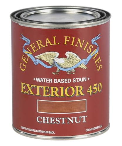 General Finishes Exterior 450 Water Based Wood Stain, 1 Quart, Chestnut - color: Chestnut, size: 1 Quart