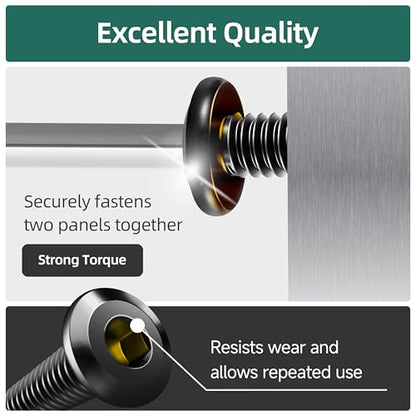 20Pcs M5-0.8 x 30mm Flat Head Socket Cap Screws Bolts 304 Stainless Steel Black Zinc Plated Furniture Bolts, Fully Threaded M5 Bolt with Hex Spanner - size: M5 x 30mm