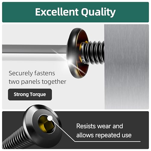 20Pcs M6-1.0 x 40mm Flat Head Socket Cap Screws Bolts 304 Stainless Steel Black Zinc Plated Furniture Bolts, Fully Threaded M6 Bolt with Hex Spanner - size: M6 x 40mm