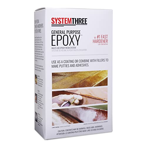 System Three General Purpose Epoxy Resin with #1 Fast Hardener, 1.5 Pints, Light Amber - size: 1.5 Pints, style: Fast Hardener