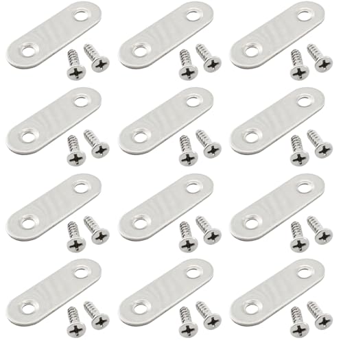 16 Pcs 1.8" Stainless Steel Straight Brackets, Flat Mending Plates - size: 1.8 Inch (46mm x 16mm)