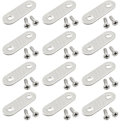 16 Pcs 1.8" Stainless Steel Straight Brackets, Flat Mending Plates - size: 1.8 Inch (46mm x 16mm)