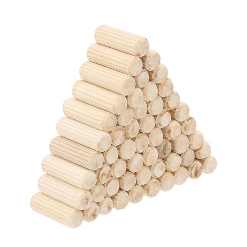 PATIKIL 5/16" x 1"(8 x 25mm) Wood Dowel Pins, 60 Pack Fluted Wooden Dowel Pin Straight Groove Rods for Furniture Door Art Crafts Projects - size: 5/16" x 1"