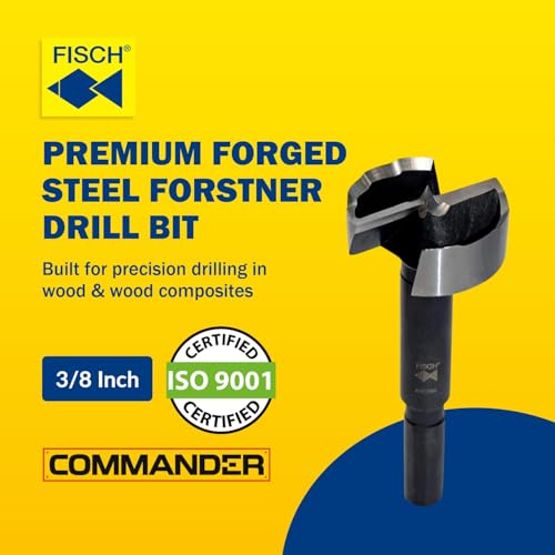 Forstner Drill Bit - Black Shark Forged Steel for Woodworking Size:3/8 inch - size: 3/8 in