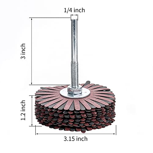 7-Pack Abrasive Cloth Flap Wheel - 1/4 Inch Shank for Woodworking Root Carving Furniture Polishing,Mop Sander Sanding80, 120, 150, 180, 240, 320, 400 Grit,Sanding Mops Woodworking - style: 7pcs