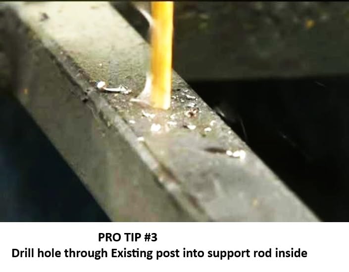ANVIL'S No Welding Core Drilled 1" Outdoor Step Handrail Repair Brackets Loose Rusty Railings Post 7" Steel Grip Rail Mount for Wrought Iron Metal Rails Posts Broken Out of The Concrete Black