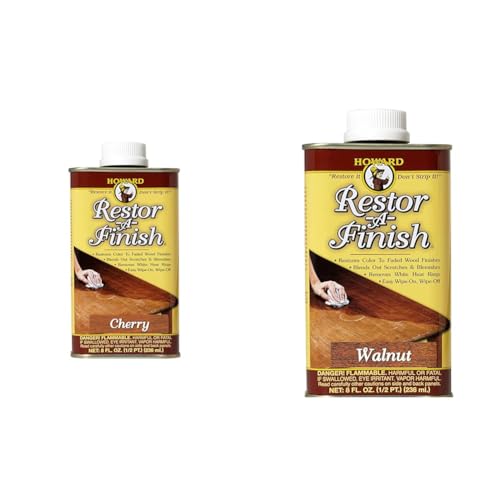 Howard RF8 Cherry & RF4008 Walnut Restor-A-Finish Wood Refinishing Kit, 8 Fluid Ounces Each