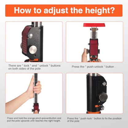 2 Pack Cabinet Jack Support Pole 35.4-63in Adjustable Telescopic Rod